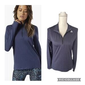 Reebok Women's Running Essentials 1/4 Zip Long Sleeve Top Shirt Size Small